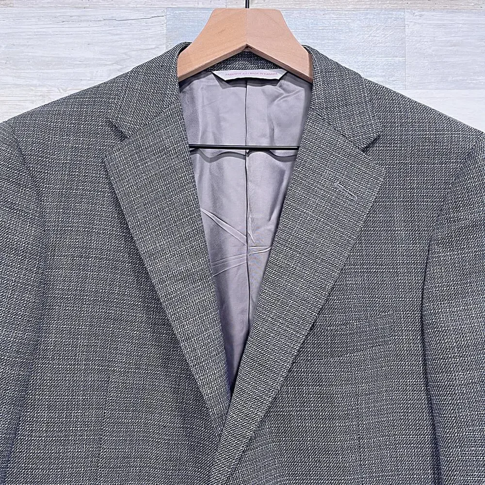 Samuelsohn Tweed Blazer Sport Coat Gray 2 Button Wool Super 110s Mens 40R